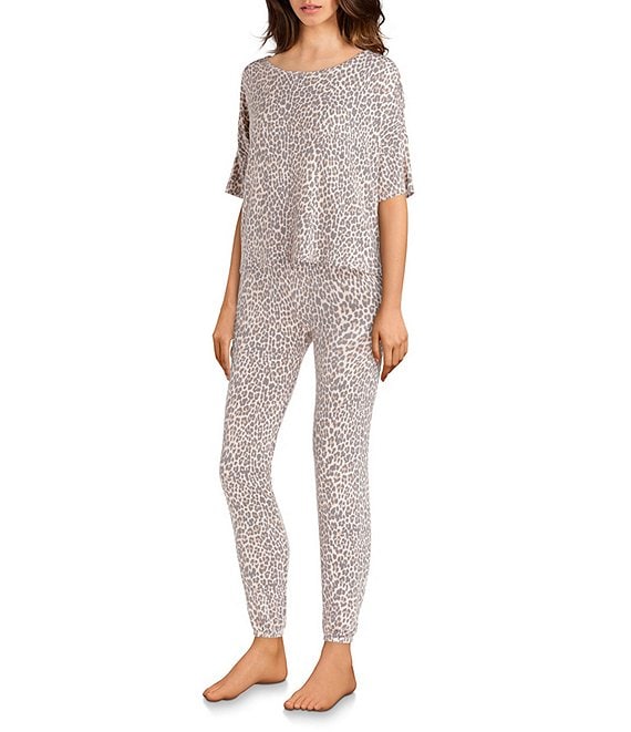 Honeydew Intimates Sun Lover Leopard Print French Terry Coordinating Pajama  Set