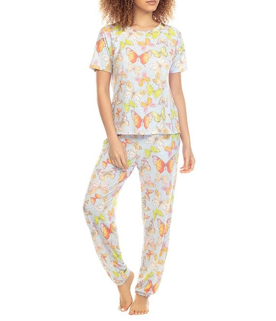 PJ Salvage Playful Prints Butterflies Cotton Jersey Classic Pajama