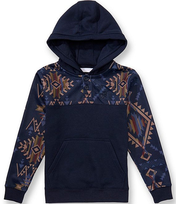 Hooey Big Boys Long Sleeve Jimmy Tan Aztec PatternAcross Chest Pullover