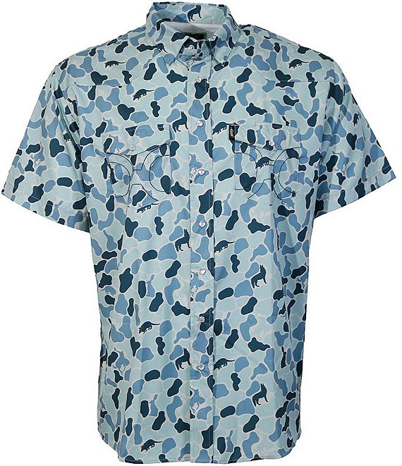 Hooey Sol Camouflage Printed Short Sleeve Shirt