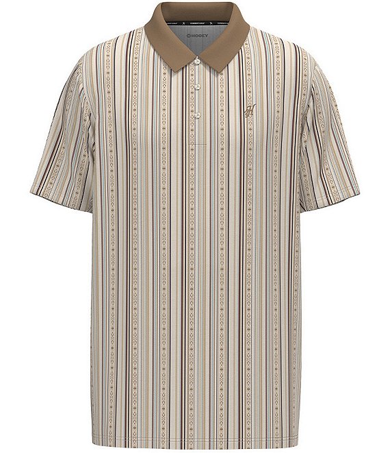 Hooey Weekender Stripe Printed Short Sleeve Polo Shirt