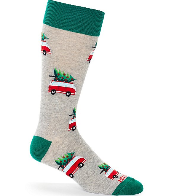 Hot Sox Christmas Tree Van Socks, Grey Heather - Image 1