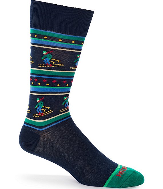 Hot Sox Ski Farisle Socks, Navy - Image 1