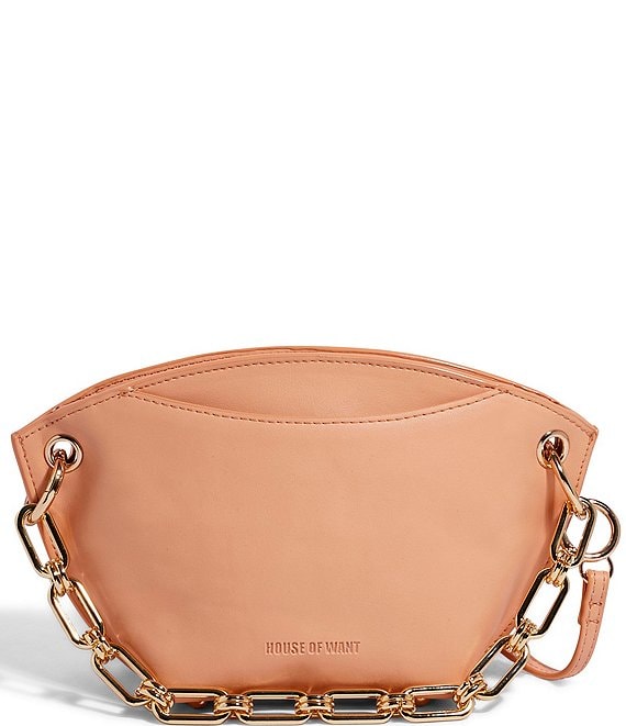 Color:Apricot - Image 1 - How We Encourage Vegan Leather Crossbody Bag