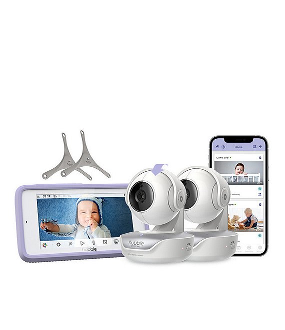 Color:White - Image 1 - Nursery Pal Deluxe Twin Baby Monitor - 2 Camera Pack