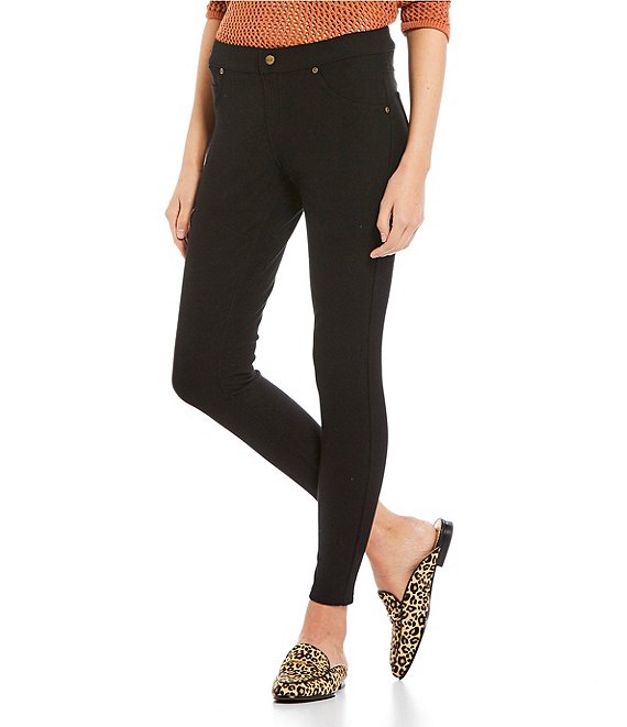 hue fleece lined denim leggings black