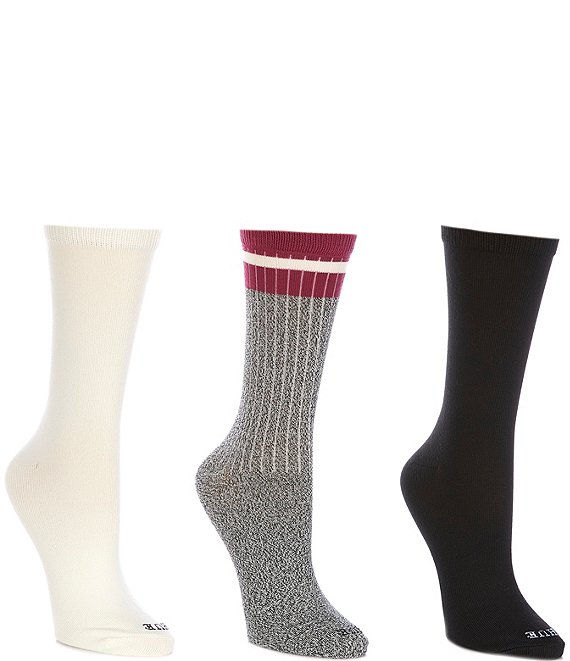 HUE Super Soft Ribbed Crew Sock, 3 Pack | Dillard's