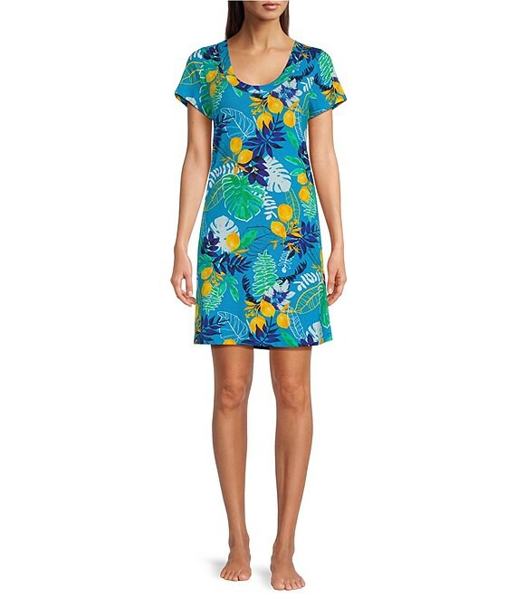 HUEtique Tropical Breeze Short Sleeve Nightshirt | Dillard's