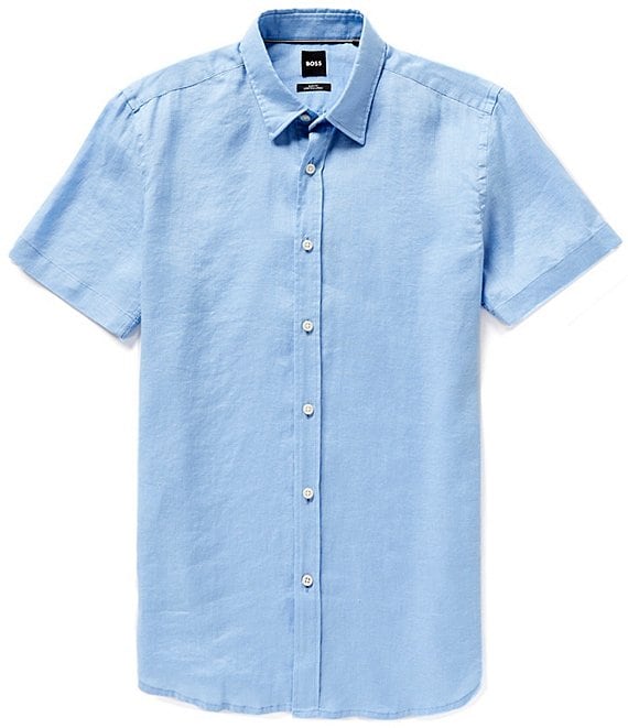 Hugo Boss BOSS Slim Fit Stretch Ross Short Sleeve Woven Shirt | Dillard's