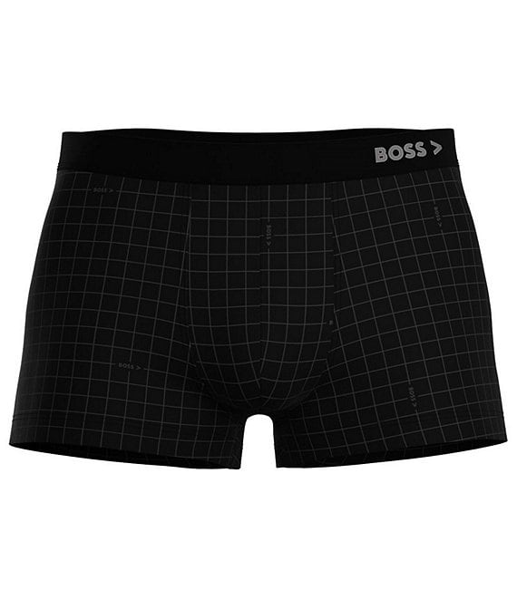 Color:Black - Image 1 - Checked-Pattern Boxer Briefs