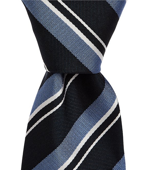 Hugo Boss Diagonal Traditional Stripe Jacquard Narrow Woven Silk Tie