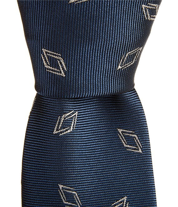 Hugo Boss Diamond Pattern Jacquard 2 1/4#double; Silk Blend Tie