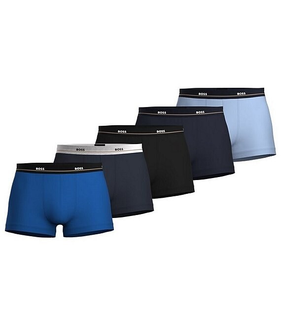 Hugo Boss Jacquard Waistband Essential Trunks 5-Pack | Dillard's