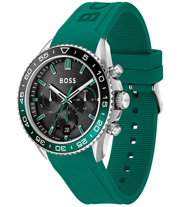Hugo Boss Men's Runner Quartz Chronograph Silicone Strap Watch
