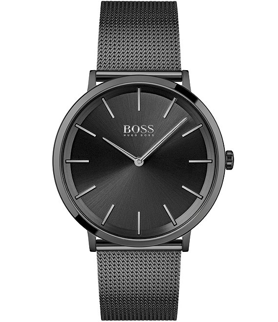 hugo boss black mesh watch