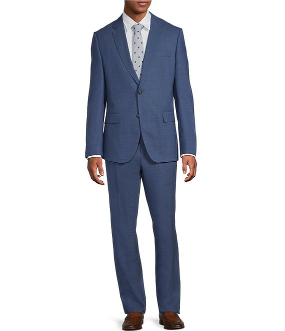 Hugo Boss Slim Fit Flat Front Micro Pattern Suit