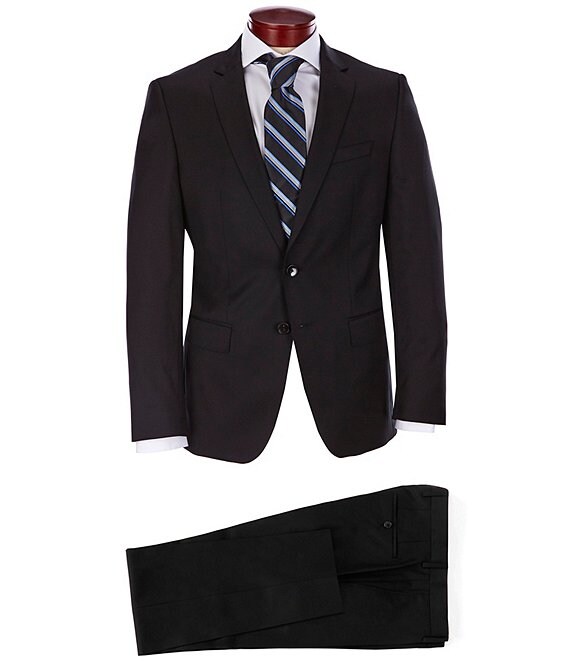 Color:Black - Image 1 - Slim-Fit H-Body Solid Suit