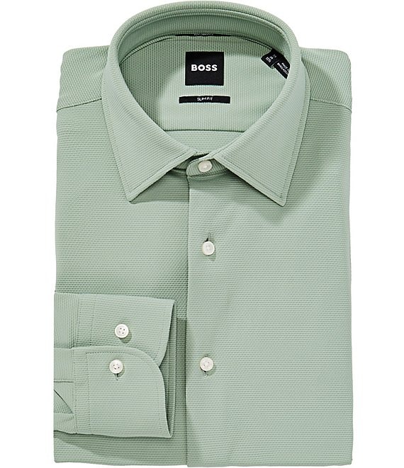 Hugo Boss Slim Fit Performance Spread Collar Solid Dress Shirt