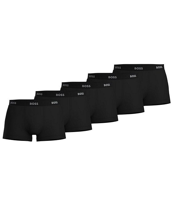 Hugo Boss Solid Black Trunks 5-Pack | Dillard's