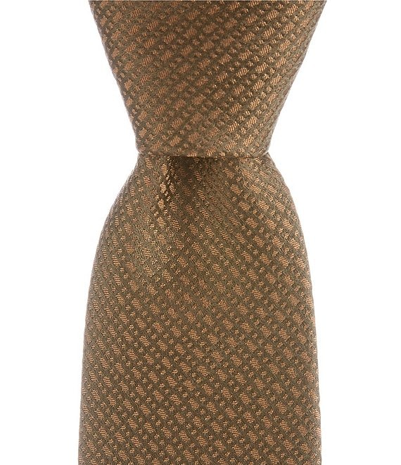 Hugo Boss Solid Textured Jacquard 2.95#double; Silk Tie
