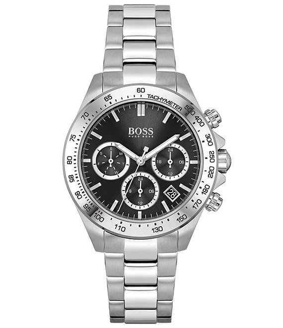 Hugo Boss Women's Chronograph Novia Stainless Steel Black Dial Bracelet Watch