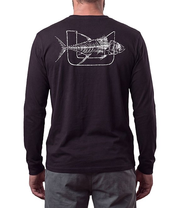Huk Long Sleeve KC Fish Bones Pocket Tee