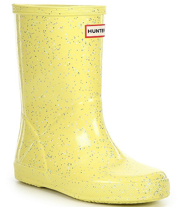 Color:Yellow Light - Image 1 - Girls' First Giant Glitter Waterproof Rainboots (Toddler)