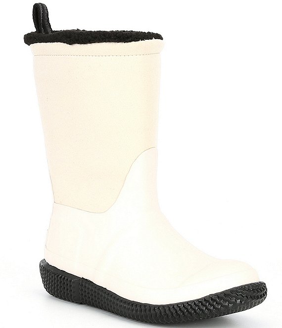 Color:White Willow - Image 1 - Insulated Roll Top Faux Shearling Waterproof Cold Weather Platform Boots