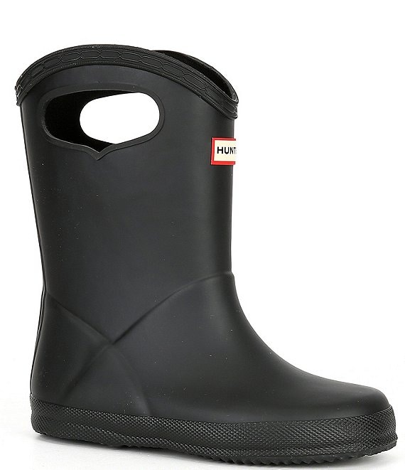 Color:Black - Image 1 - Kids' First Classic Pull-On Waterproof Rain Boots (Toddler)