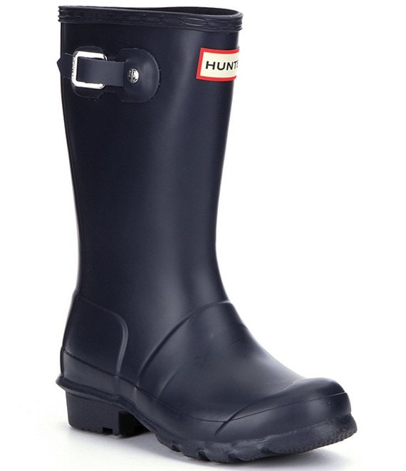 Hunter Kids' Original Matte Waterproof Buckle Strap Rain Boots (Youth ...