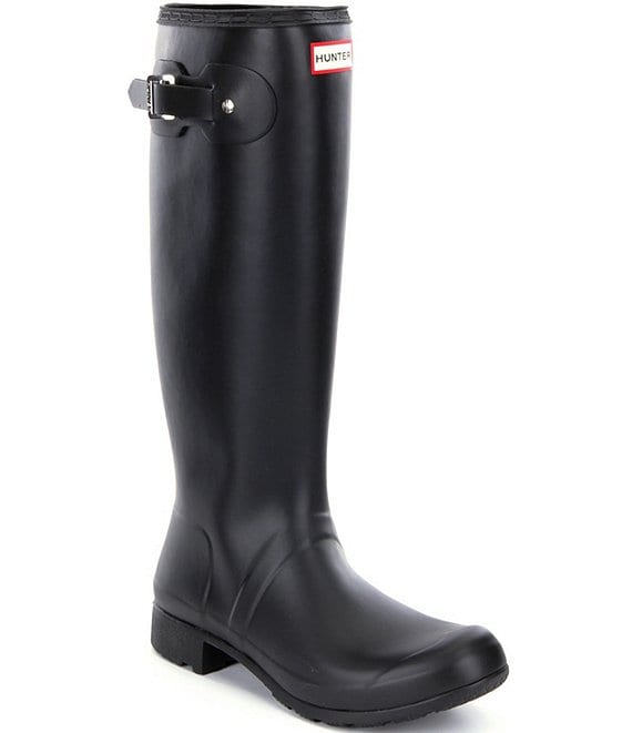 Color:Black - Image 1 - Women's Original Matte Tour Buckle Strap Rain Boots