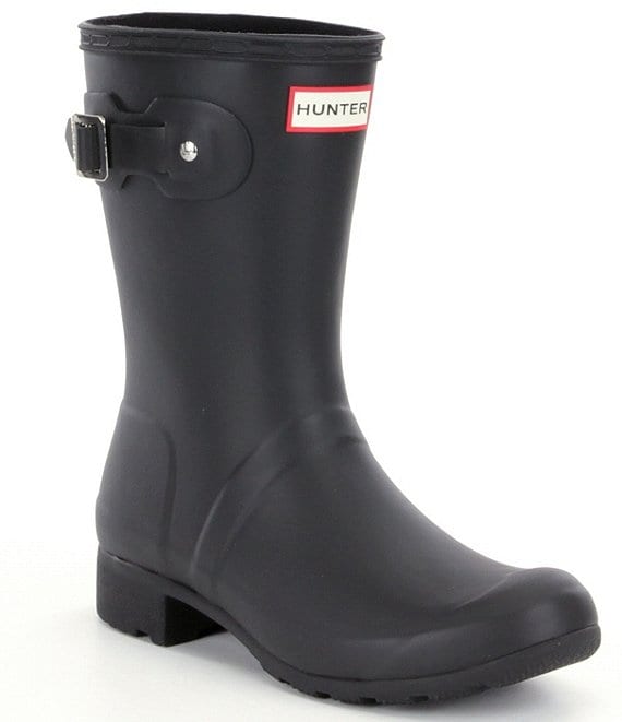 matte black rain boots womens