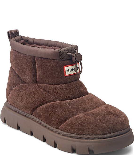 Hunter Women's Mist Waterproof Quilted Suede Mini Booties