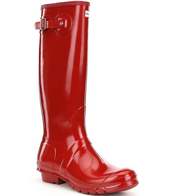 Hunter Women's Original Tall Gloss Buckle Strap Rain Boots | Dillard's