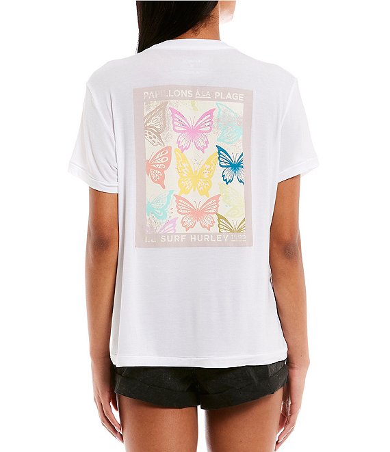 Hurley A La Plage Girlfriend Butterfly Graphic T Shirt Dillard s