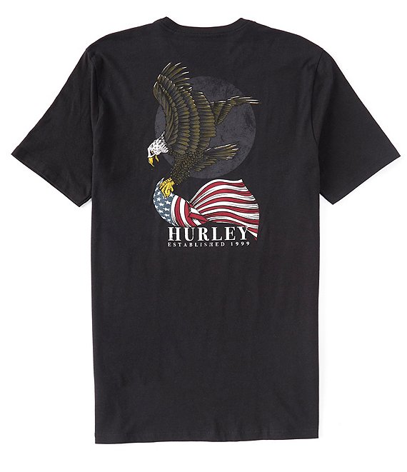 Short Sleeve T-Shirt With American Flag on the back and Logo