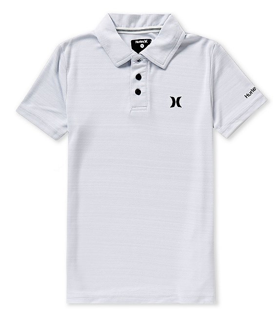 Color:Pure Platinum - Image 1 - Big Boys 8-20 Short-Sleeve H2O-Dri Belmont Polo Shirt