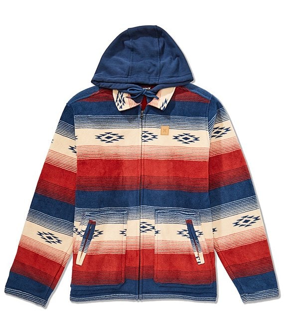 Hurley Easy Rider Long Sleeve Printed Polar Fleece Hooded Shacket