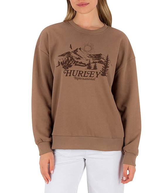 Hurley Escapism Long Sleeve Oversized Fleece Sweatshirt