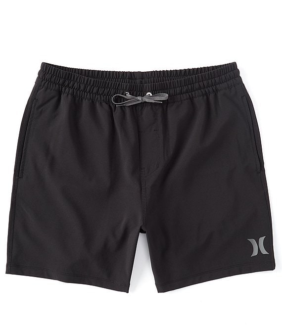Color:Black - Image 1 - Icon One & Only Solid 17#double; Outseam Volley Shorts