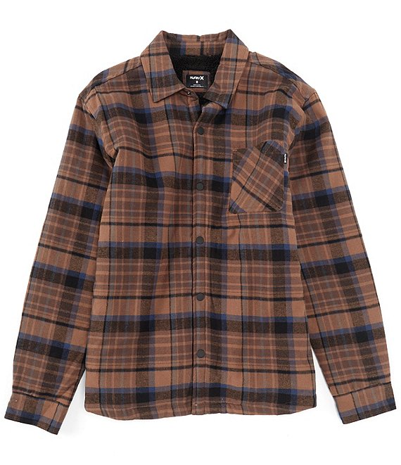 Hurley Portland Plaid Faux-Sherpa-Lined Flannel Shirt | Dillard's