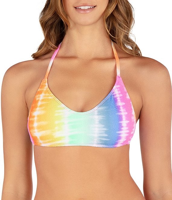 Hurley Rainbow Ombre Tie-Dye Print Moderate Hipster Swim Bottom
