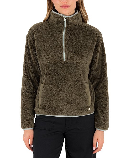 Hurley Scout Polar Fleece Long Sleeve Quarter-Zip Pullover, Vintage Olive - Image 1