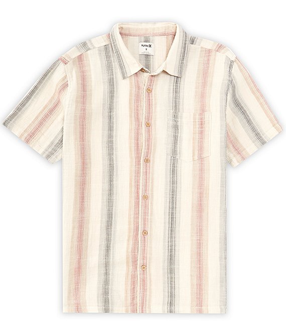 Hurley Short Sleeve Vertical Stripe Baja Rincon Woven Shirt | Dillard's