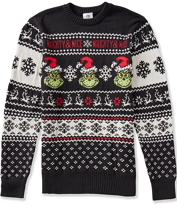 Hybrid Tees Grinch Naughty Nice Crew Neck Sweater