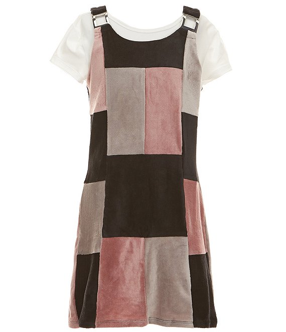 I.N. Girl Big Girls 7 16 Sleeveless Color Block Jumper Dress Solid Short Sleeve Top Set 10