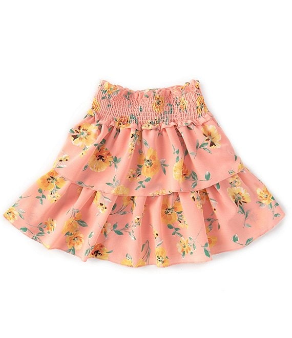 I.N. Girl Big Girls 7-16 Floral-Printed Tiered Skirt | Dillard's