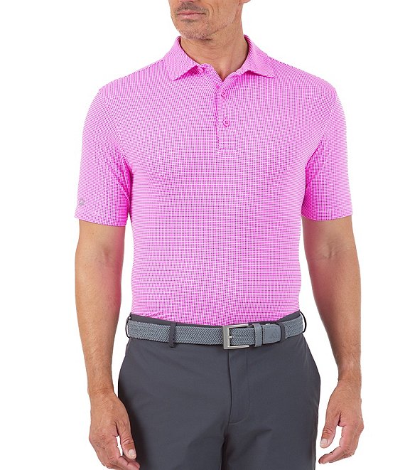 Color:Mini Check Light Pink/White - Image 1 - Short-Sleeve IceFil® Polo Shirt