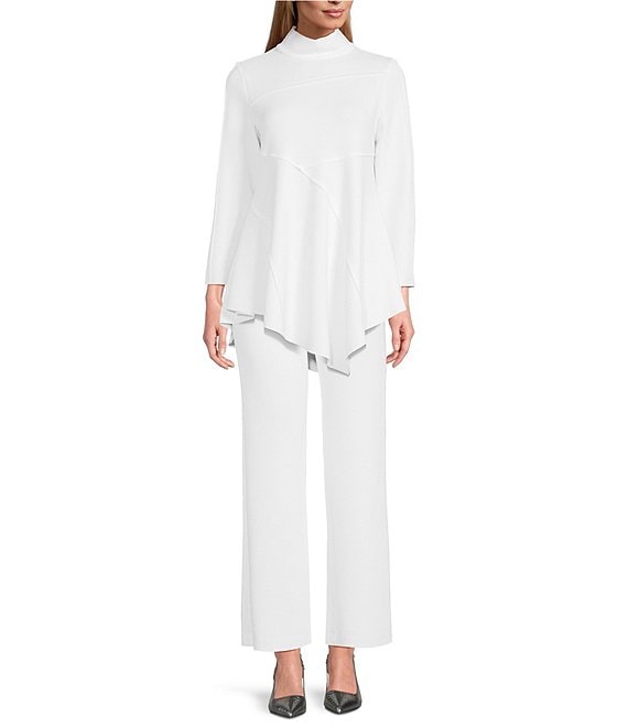 IC Collection Knit Elastic Waist Coordinating Wide Leg Pull-On Coordinating Ankle Pants