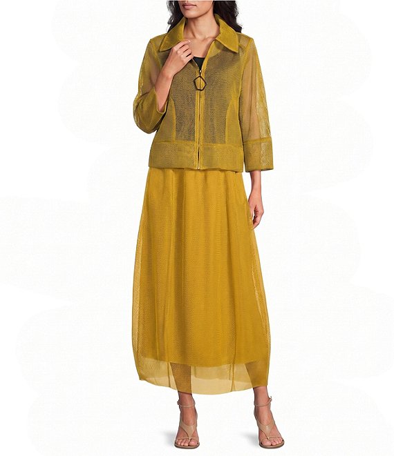 IC Collection Sheer Mesh Cocoon Pull-On Midi Bubble Coordinating Skirt